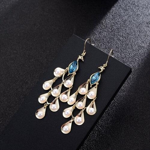 Dorado 2021 Trendy Layered Simulated Pearl Drop Earring For Women Girls Party Wedding Gold Color Exaggerated Jewelry Gifts New