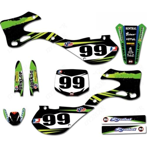 Motorcycle TEAM GRAPHICS BACKGROUNDS DECALS STICKERS Kits For Kawasaki KX125 KX250 1999 2000 2001 2002 KX 125 KX 250 125KX 250KX