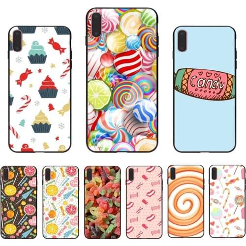 IMIDO Sweet Lollipop Coloful Candies Cover Soft TPU Silicone For Iphone 7 8 7PLUS 8PLUS X XS XR XSMAX 5 5S SE 6 6S 6PLUS 6SPLUS