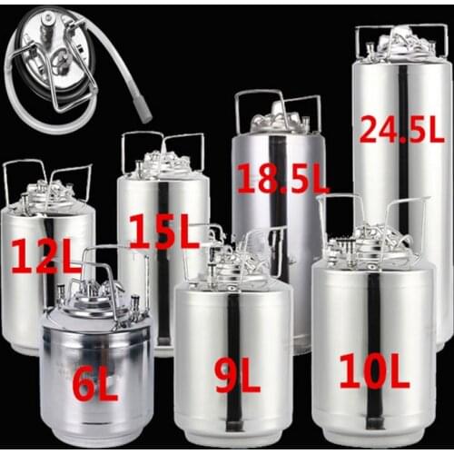 6 to 24.5L 304 Stainless steel Nitrogen coffee pot Beer Keg Homebrew Growler Mini Keg Beer Growler Home Brewing Making Bar Tool