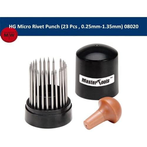 Master Tools 08020 HG Micro Rivet Punch for Military Model Hobby(23 Pcs , 0.25mm-1.35mm)