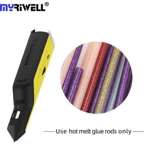 Myriwell Pen 6 Color Glue Stick for Fix USB cordless mini hot Melt Glue Gun 3D Printing Pen Speed Adjustable 3D Pen RS-100A