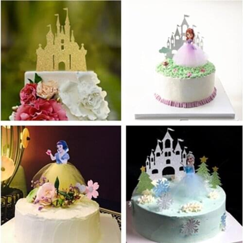 New trend romantic castle decoration card birthday party cake hat card wedding party supplies decoration plug-in