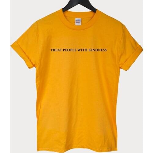 Treat People with Kindness 100% Cotton Plus Size T Shirt Women Fashion Funny Graphic Shirt Crewneck Short Sleeve Girl Top Tees