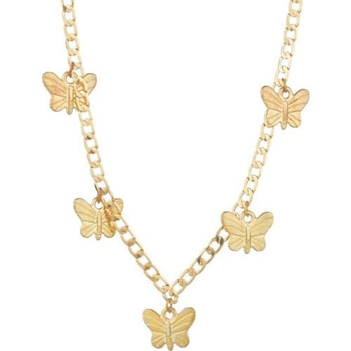 YADA Fashion Gold color Butterfly Shape Presents&Necklace For women Chain Necklaces Statement Butterfly DIY Necklace SE200056