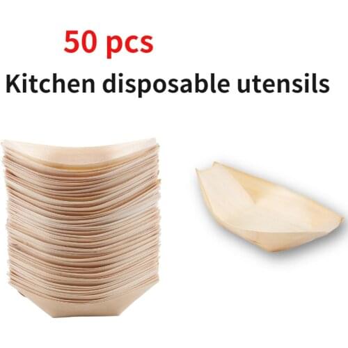 50x finger food - bowls, "boat" biodegradable wood