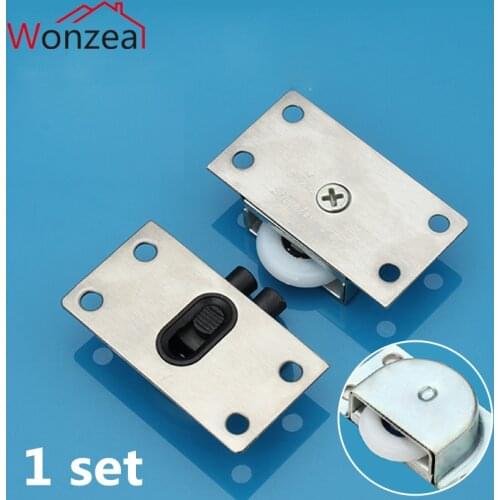 1 Set Door Rollers Stainless Steel Sliding Door Wheel Cabinet Nylon Pulley Hanging Wheel For Wardrobe Furniture Hardware