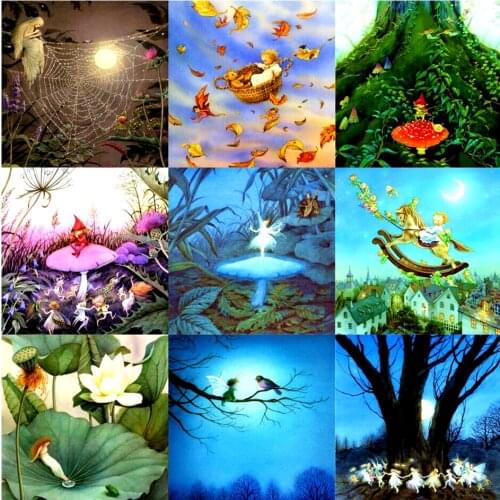 Cute Elf Fine Hand dyed 20*20CMX 9PCS Assorted Cotton Linen Printed Quilt Fabric For DIY Sewing Patchwork Home Textile Decor