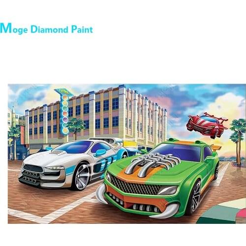 Sports Car Racing Diamond Painting Cartoon Children Round Full Drill Nouveaute DIY Mosaic Embroidery 5D Cross Stitch Home Decor