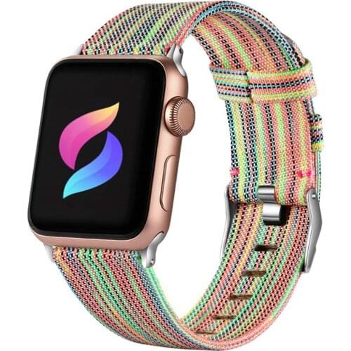Canvas Nylon Band For Apple Watch 6 SE Strap 44mm 40mm Fabric Watchbands For Applewatch 5 4 Bracelet iWatch Bands 42mm 38mm