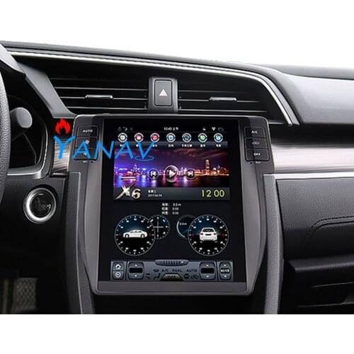 Tesla style vertical Android 9.0 Navigation For Honda Civic 2016+ Car autoradio Multimedia Player Tape Recorder Head Unit