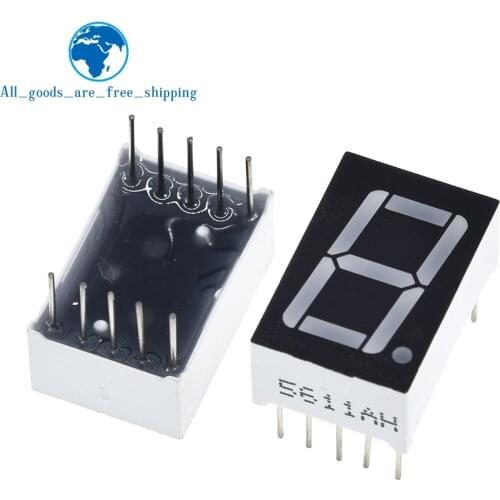 TZT 10pcs 0.56 inch 1bit Common Cathode Digital Tube Red LED Digit Display 7 Segment 0.5inch 0.5 0.56 inch 0.56'' 0.56in