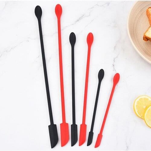 2pcs Kitchen Silicone Cream Butter Cake Spatula Mini Cake Cream Scrapers Jar Spoon Baking Tool Kitchen Accessories