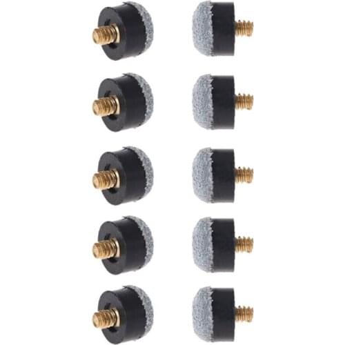10Pcs 13mm Screw-On Pool Cue Tips Cowhide Replacement Kits Spare Parts For Snooker