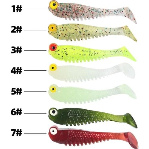 10pcs/pack Silicone Fishing Bait Fishing Lure Set 5.5cm1.5g T-tail Soft Bait