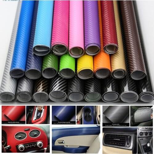 30x127cm 3D Carbon Fiber Vinyl Film Car Stickers Waterproof Car Styling Wrap Auto Vehicle Detailing Car accessories Motorcycle