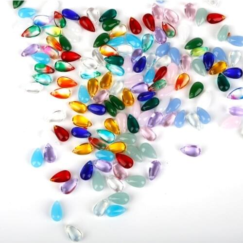 5pcs 8*14mm Czech Fashion Waterdrop Glass Beads for DIY Necklace Jewelry Accessories Multi Colors Tear Drop Shape Glasses Charm