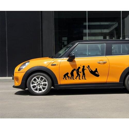 58cm x 26.36cm 2 x Evolution Bodyboard Surfing Funny Graphical (one For Each Side) Car Window Door Sticker Vinyl Decal 9 Colors