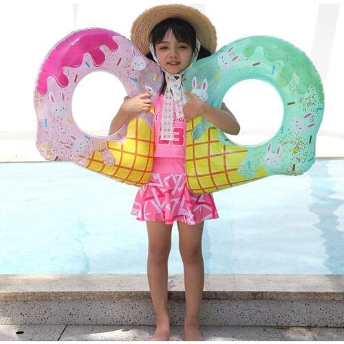 70 Ince Cream Shape Inflatable Pool Swimming Ring for Kids Thick PVC Pool Float Rubber Ring Swim Circle Water Pool Toys