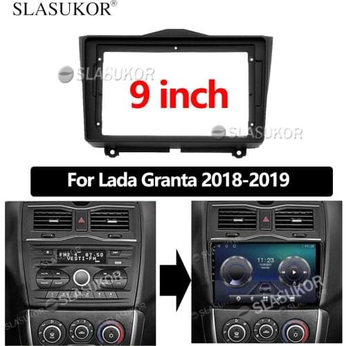 9 inch Android Car For Lada Granta 2018-2019 Dash Panel Frame Trim Insta android Multimedia player llation Kit Cabus Cable