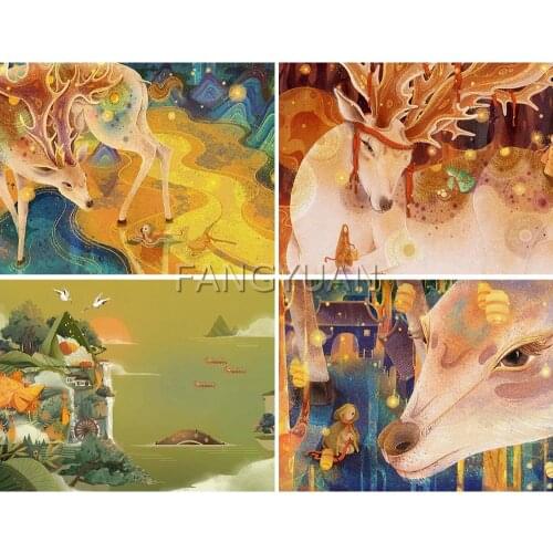 Diamond Embroidery 5D Diy Deer Cross Stitch Kits Exquisite Home Art Rhinestone Inlaid Decorative Paintings Can Be Customized
