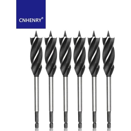 Wood Cutter Twist Drill Bit Hex Shank High Carbon Steel Hole Saw 4 Flutes Auger Drill Bit Lengthen Woodworking Drill Bit