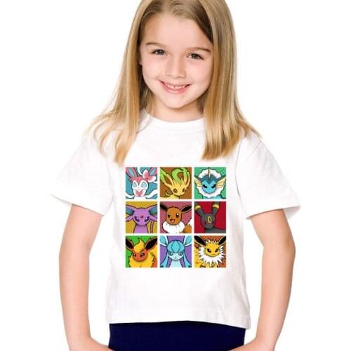 Cute cat anime boy t shirt for girls tops children clothing graphic tee cartoon dog kids clothes girls 8 to 12 boys t shirts