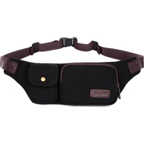 Weduoduo New Men Canvas Waist Pack Casual Bum Hip Bag Belt Phone Bag Case High Quality Fanny Pack For Women Men Travel Waist Bag