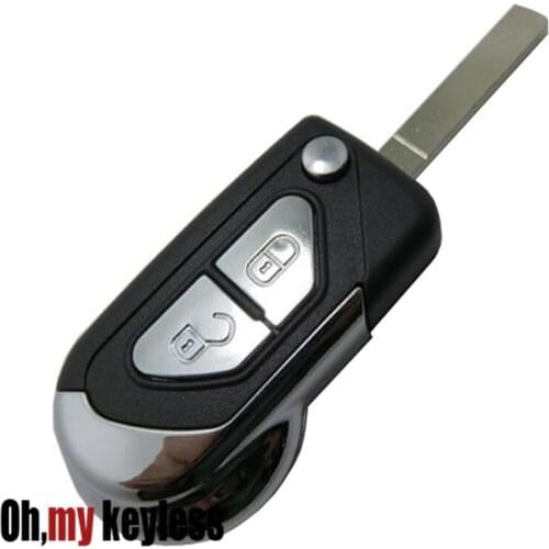 Best quality entry keyless key shell for peugeot 107 207 307 408 407 flip remote control key case fob
