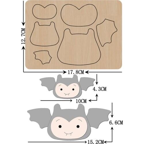 Cute Bat Animal Wooden Cut Dies Xmas Cutting Wood Dies For DIY Clothing/Headwear/Pendants/Keychains Accessories Mould 2021 New