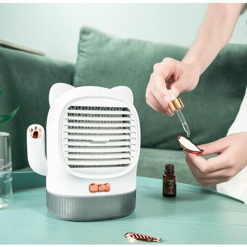 Mini Lucky Cat Cool Fan Office Dormitory Desktop USB Small Cool Fan Portable New Summer Cooler 400ml with UV Light FAN-53