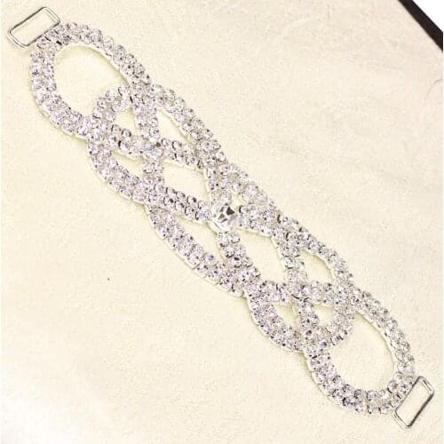 2018 Top Fashion Free Shipping 2016new 10pcs Rhinestone Bikini Connectors Belt Buckle /buttons Swimming Wear Decoration#bk00030