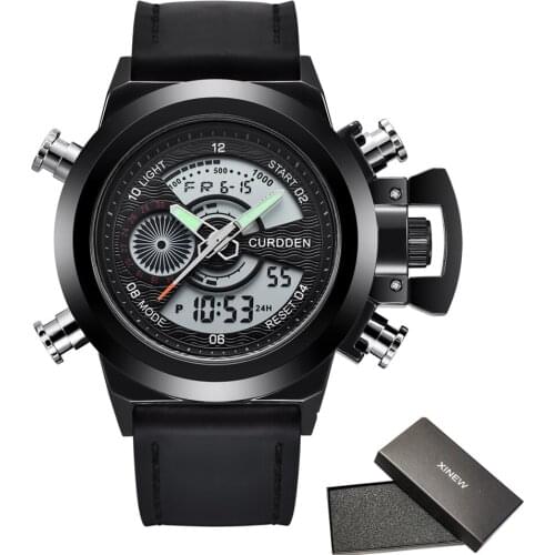 1pc / lot Latest Watches Mens Fashion Leather Band Chronograph Watch Male Designer Dual Time Watches Montre Homme de Marque 2020