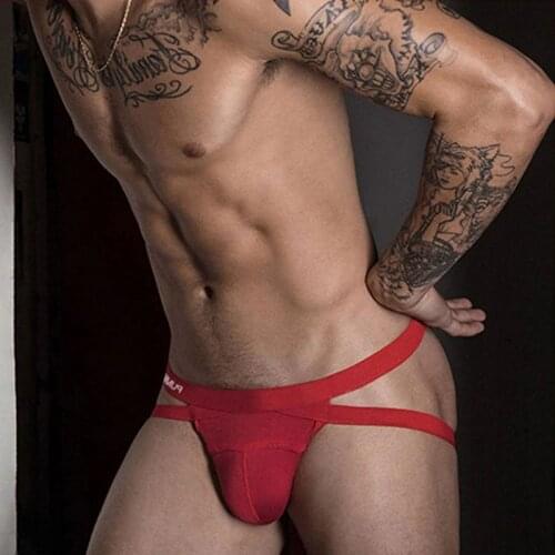 Sexy Underweawr Jockstrap Men Thong Gay Sissy Bikini Mens Thong And G Strings Cotton Low Waist Male Lingerie Cueca Tanga