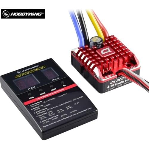 New HobbyWing QuicRun 1080 80A Waterproof Brushed ESC with Program Card for RC Crawler TRX4 SCX10 90046