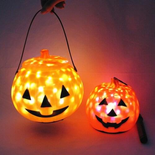 New Childrens Portable Rotating LED Starry Pumpkin Lantern Glowing Music Halloween Decoration Halloween Decorations for Home