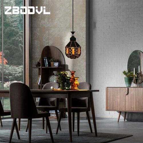 New Classical Iron Art Black Pendant Light Dining E27 Leaf Hollow Pendant Lamp Coffee Bar Hanging Lamps Nordic Iron Lampshade