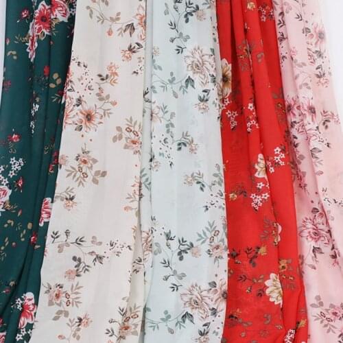 Cosplay Dress 50D Chiffon Fabric Floral Fashion Lovely Skirt Scarf Hijab Summer Soft Fabric
