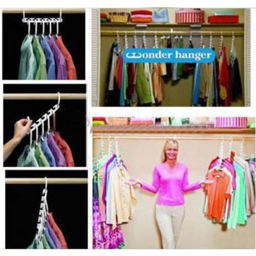 Portable Travel Folding Laundry Rack Multipurpose Plastic Magic Wardrobe Hanger Home Closet Space-Saving Clothes Organizer
