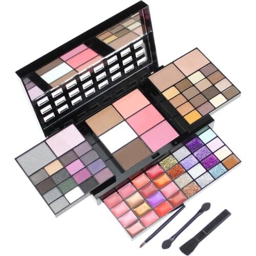 Professional 1 Set Makeup 74 Colors Lipstick Blush Powder Palette Matte Lip Gloss Comestic Eyeshadow Palette