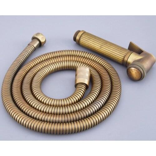 Antique Brass Vintage Retro Bathroom Telephone Shape Hand Spray Handheld Shower head 1.5m Hand Held Shower Head Hose mhh110