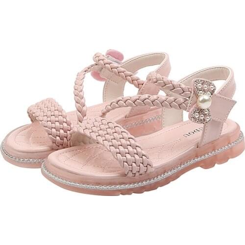 CNFSNJ Girls Sandals 2021 Summer New 1-16 Year-old Child Open Toe Princess shoes Girl Thick-soled beach candy colors sneakers