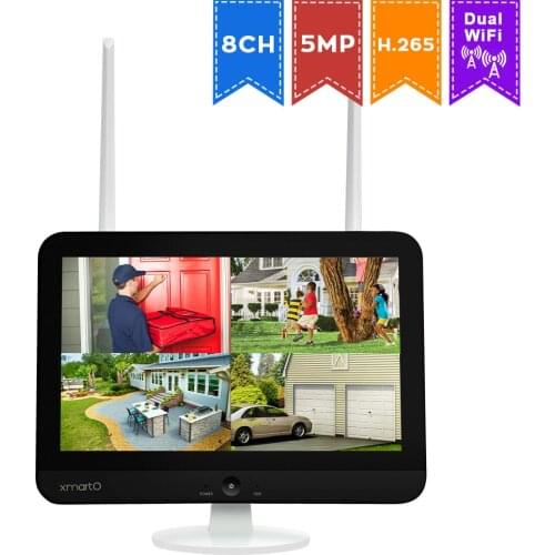 XMARTO WNS58 8CH WiFi Security NVR/DVR With 1296/1080P HD Screen Display (Easy Remote View, Supports SATA HDD)