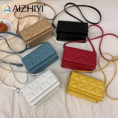 Retro Women Crossbody Bags Geometric Embossed Leisure PU Leather Solid Color Small Shoulder Handbag for Shopping