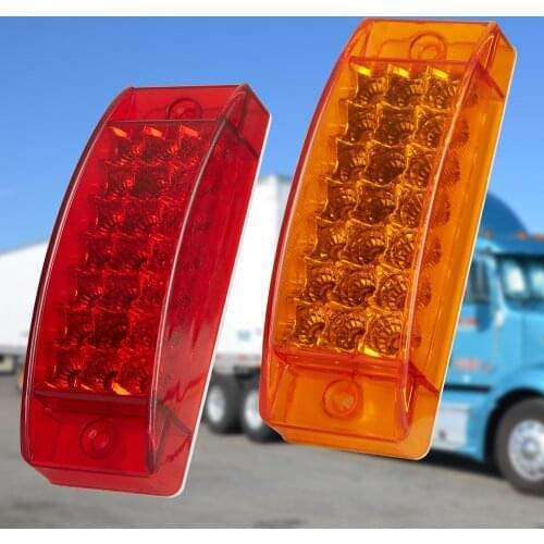 Super Bright Auto Car Taillights Buses Trailers Lamp Wagons Durable ABS Red Yellow 21SMD Trucks 21LED Van RV Truck Tail Lamps X2