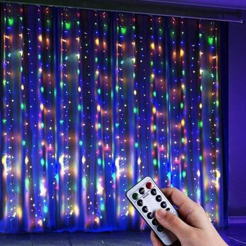 3M x 3M 300 LED Curtain Lights String Light Remote Control USB fairy Curtain Lamp Garland for Holiday Indoor Outdoor Decoration