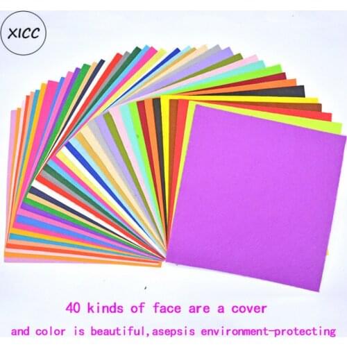 XICC New 40pcs Non Woven Wool Felts Fabric Home Decoration Pattern Bundle for Sewing Dolls Crafts 15x15cm Handmade DIY Felt 1mm