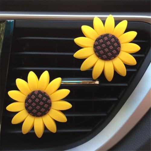 1PCS Car Accessories For Air Freshener Cute Car Perfume Sunflower Vent Clip Car Fragrance Scent Diffuser Auto Interior Decor