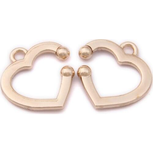 Free Shipping 100pcs Bright Gold Color Alloy Charms 21*22MM Love Heart Shape Metal Earring Necklace Keyring Bracelet Pendants