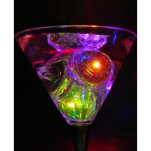 12pcs LED Ice Cubes Glowing Party Ball Flash Light Luminous Neon Wedding Festival Christmas Bar Wine Glass Decoration Supplies